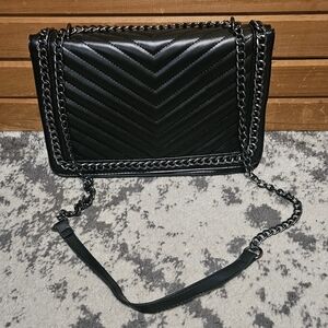 ALDO Crotorua chain strap crossbody bag Black And Gun Metal Chain Clutch
